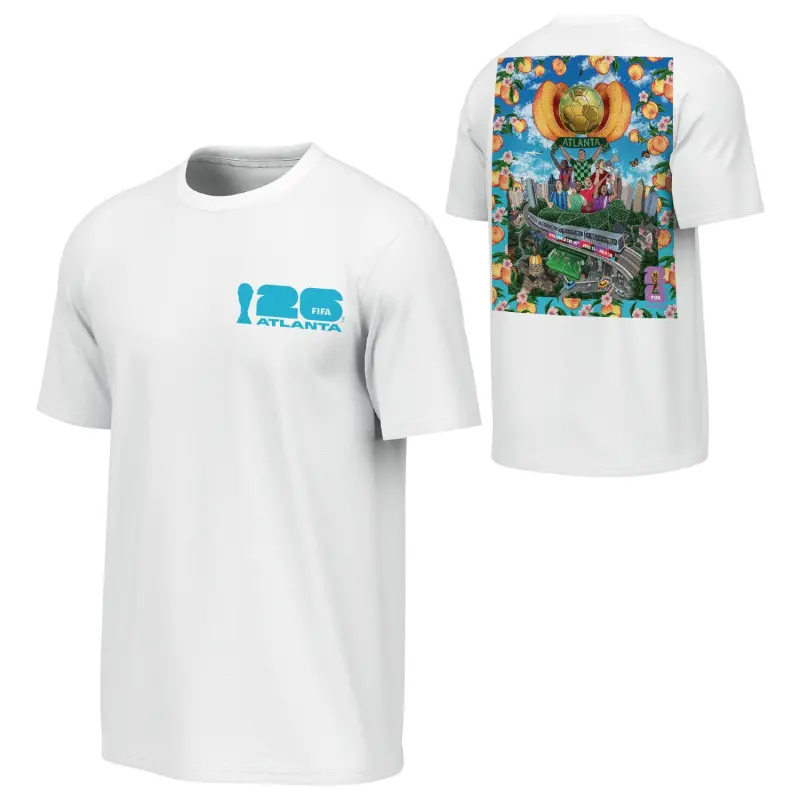 US Football Jerseys 2026 World Cup Atlanta Poster White T-Shirt – Unisex– Official NFL Jerseys & Sportswear