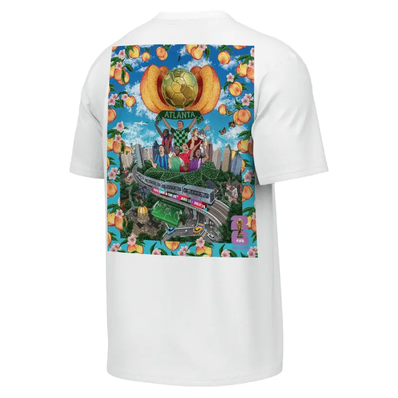 US Football Jerseys 2026 World Cup Atlanta Poster White T-Shirt – Unisex– Official NFL Jerseys & Sportswear
