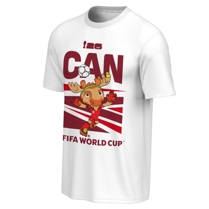 US Football Jerseys 2026 World Cup Canada Mascot White T-Shirt – Unisex– Official NFL Jerseys & Sportswear