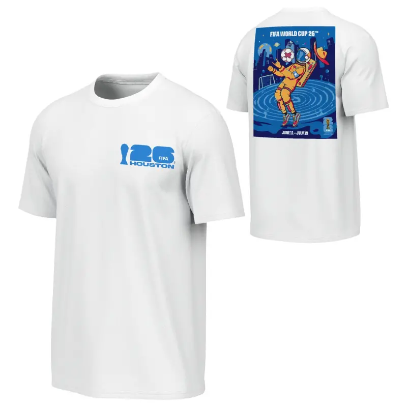 US Football Jerseys 2026 World Cup Houston Poster White T-Shirt – Unisex– Official NFL Jerseys & Sportswear