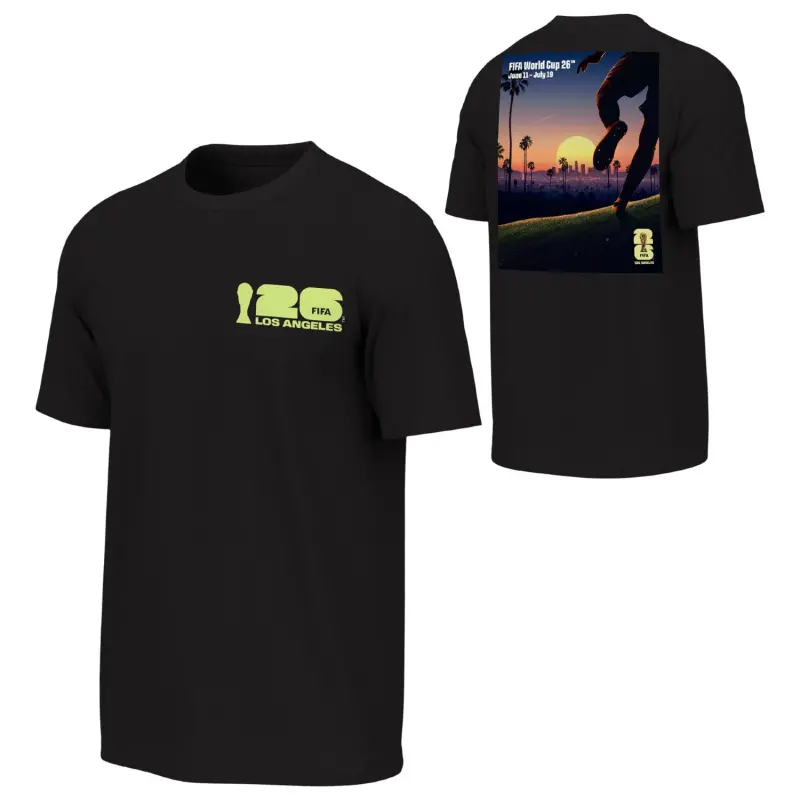 US Football Jerseys 2026 World Cup Los Angeles Poster Black T-Shirt – Unisex– Official NFL Jerseys & Sportswear