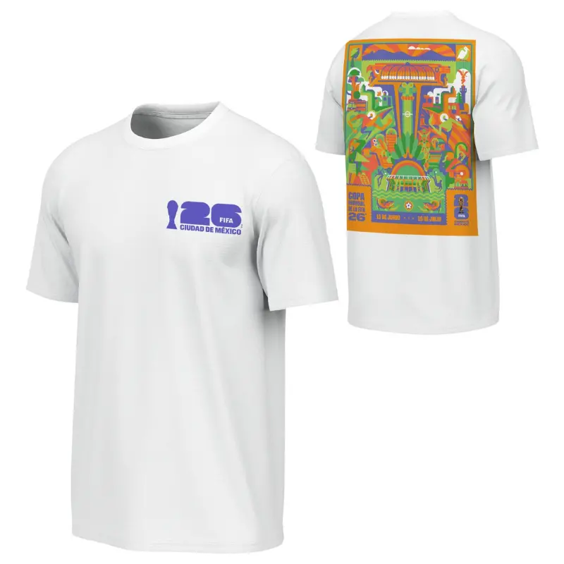 US Football Jerseys 2026 World Cup Mexico City Poster White T-Shirt – Unisex– Official NFL Jerseys & Sportswear