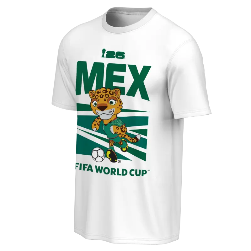 US Football Jerseys 2026 World Cup Mexico Mascot White T-Shirt – Unisex– Official NFL Jerseys & Sportswear