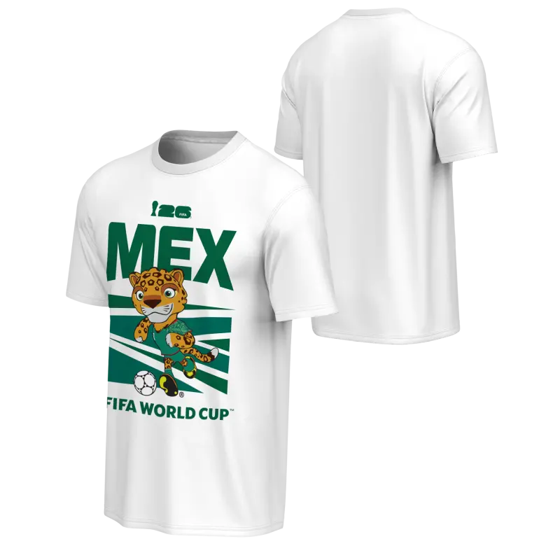 US Football Jerseys 2026 World Cup Mexico Mascot White T-Shirt – Unisex– Official NFL Jerseys & Sportswear