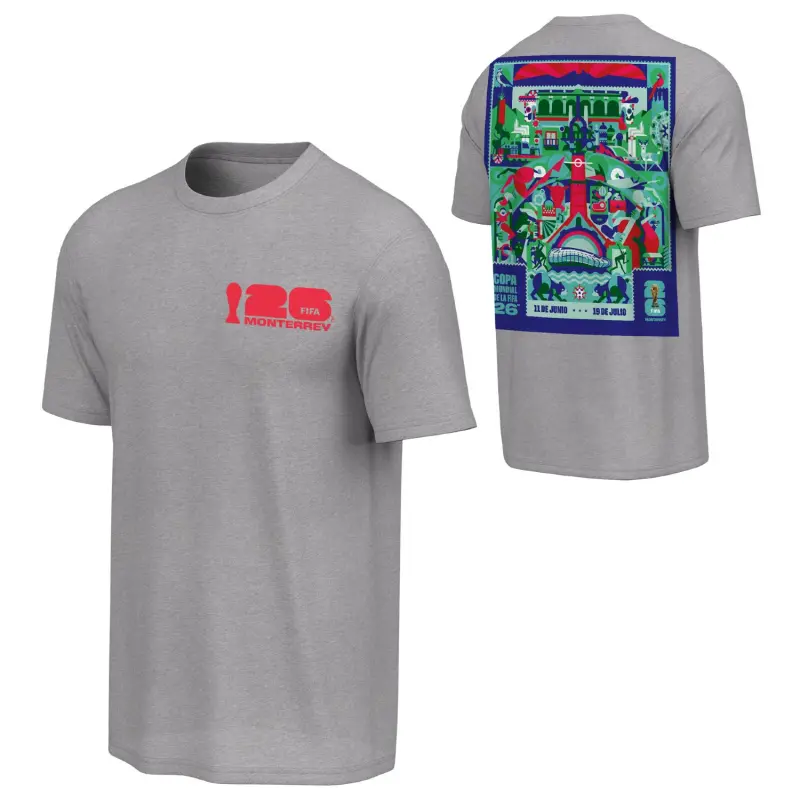 US Football Jerseys 2026 World Cup Monterrey Poster Grey T-Shirt [ESP] – Unisex– Official NFL Jerseys & Sportswear