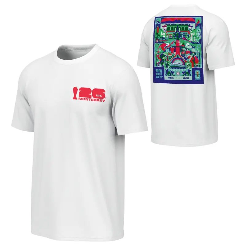 US Football Jerseys 2026 World Cup Monterrey Poster White T-Shirt [ENG] – Unisex– Official NFL Jerseys & Sportswear