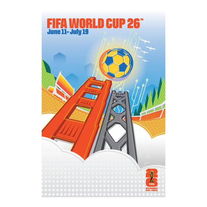 US Football Jerseys 2026 World Cup San Francisco Bay Area Host City Poster– Official NFL Jerseys & Sportswear