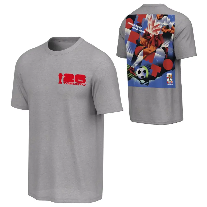 US Football Jerseys 2026 World Cup Toronto Poster Grey T-Shirt [ENG] – Unisex– Official NFL Jerseys & Sportswear
