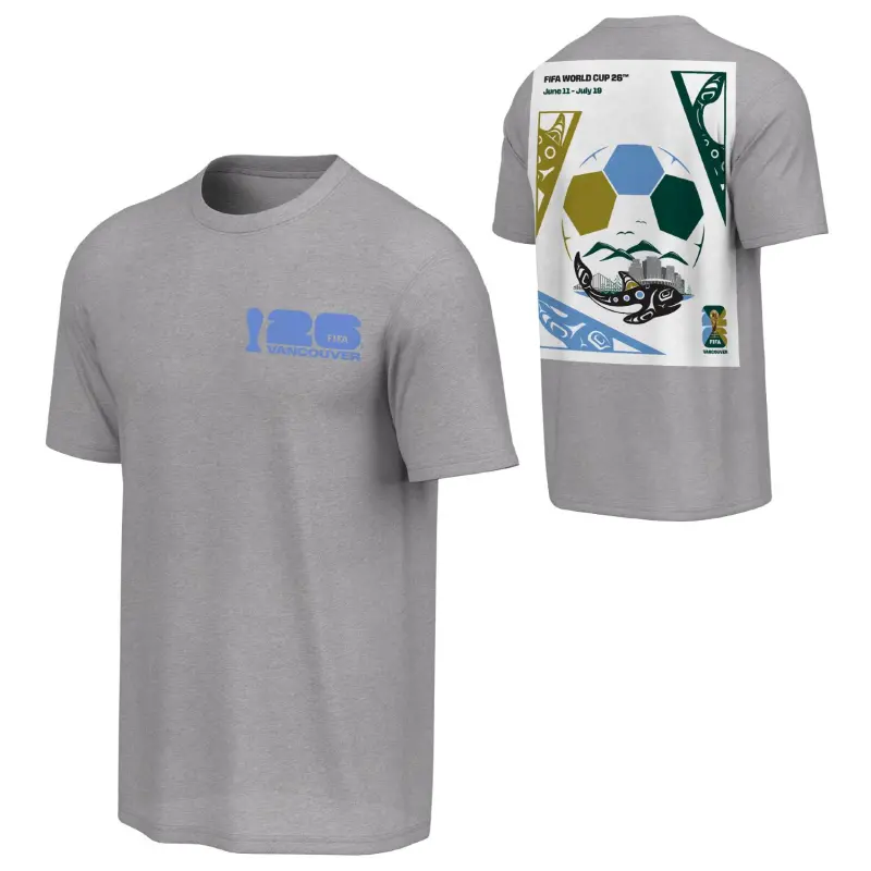 US Football Jerseys 2026 World Cup Vancouver Poster Grey T-Shirt [ENG] – Unisex– Official NFL Jerseys & Sportswear