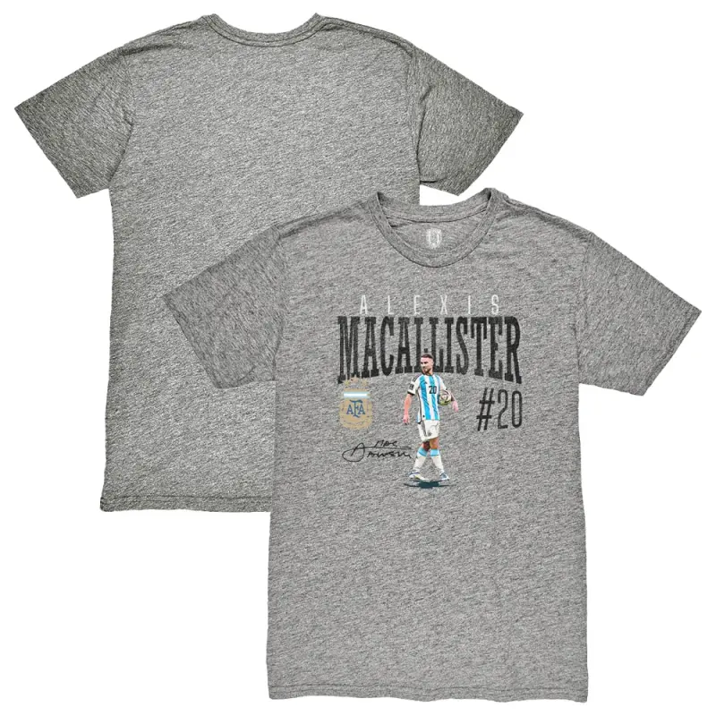 US Football Jerseys Alexis Mac Allister Argentina National Team 1863FC Snapshot Tri-Blend T-Shirt – Heather Gray– Official NFL Jerseys & Sportswear