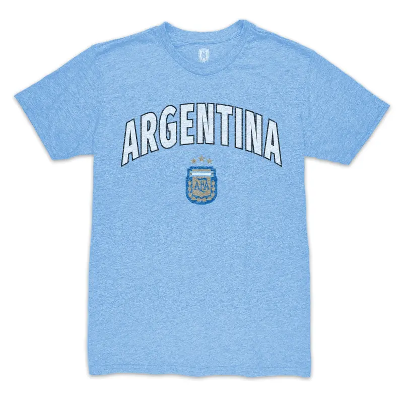 US Football Jerseys Argentina National Team 1863FC Retro Wordmark Tri-Blend T-Shirt – Light Blue– Official NFL Jerseys & Sportswear