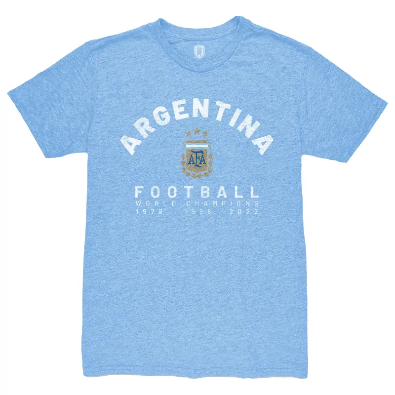 US Football Jerseys Argentina National Team 1863FC Three-Time World Champions Tri-Blend T-Shirt – Light Blue– Official NFL Jerseys & Sportswear