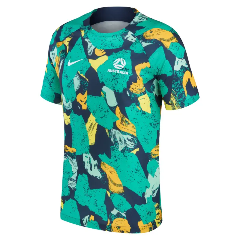 US Football Jerseys Australia National Team Nike 2022/23 Pre-Match Top – Green/Yellow– Official NFL Jerseys & Sportswear