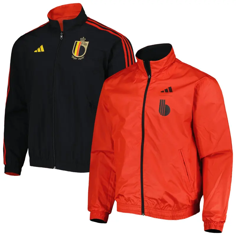 US Football Jerseys Belgium National Team adidas AEROREADY Reversible Anthem Reversible Full-Zip Jacket – Red/Black– Official NFL Jerseys & Sportswear