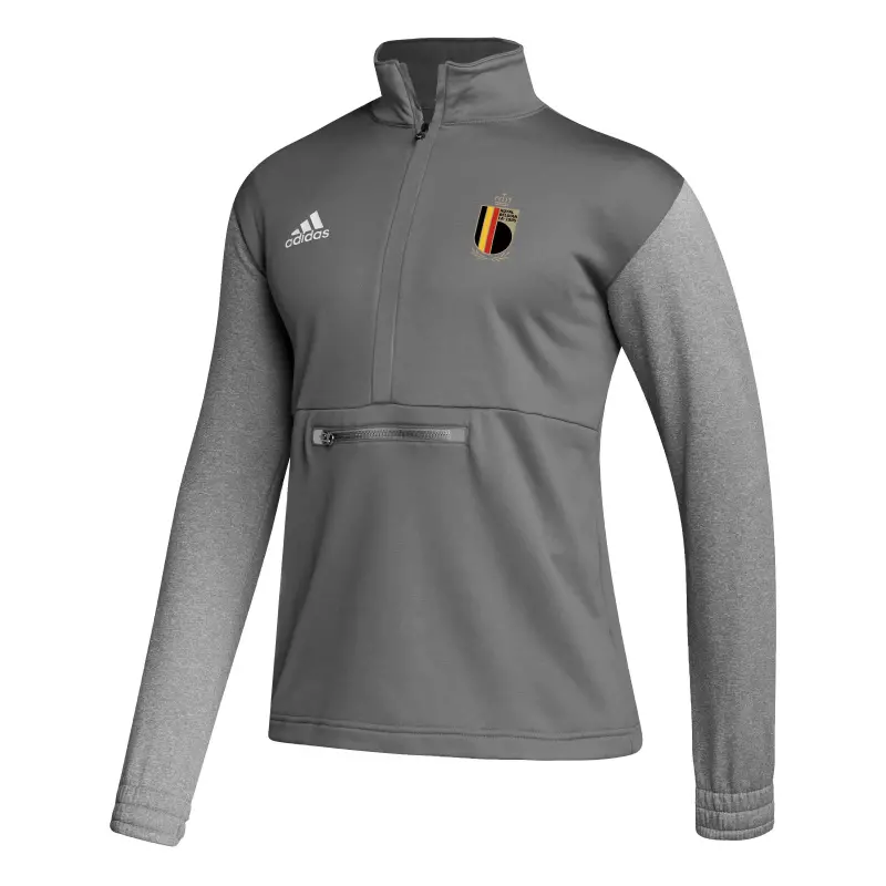 US Football Jerseys Belgium National Team adidas Crest Long Sleeve Half-Zip Top – Gray– Official NFL Jerseys & Sportswear