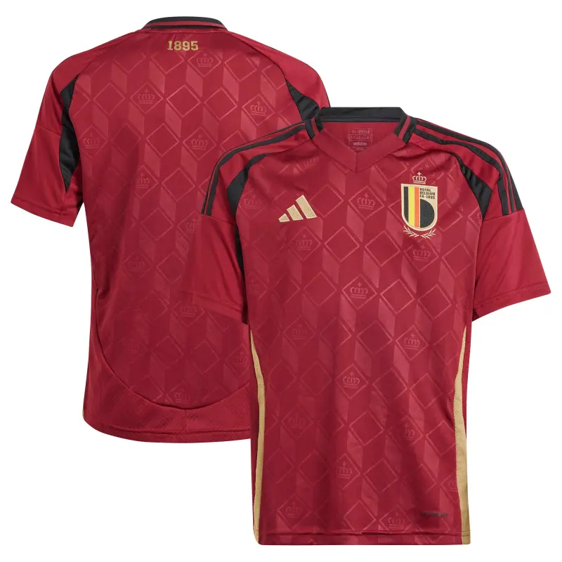 US Football Jerseys Belgium National Team adidas Youth 2024 Home Replica Jersey – Burgundy– Official NFL Jerseys & Sportswear