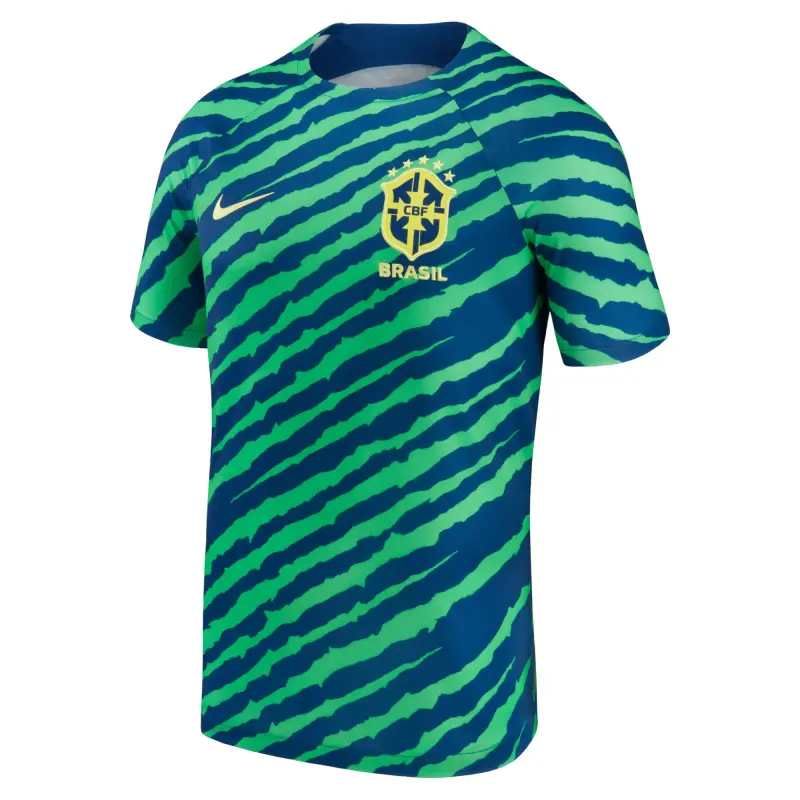 US Football Jerseys Brazil National Team Nike 2022/23 Pre-Match Top – Blue/Green– Official NFL Jerseys & Sportswear