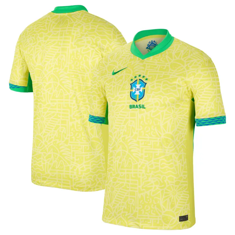 US Football Jerseys Brazil National Team Nike 2024 Home Stadium Replica Jersey – Yellow– Official NFL Jerseys & Sportswear