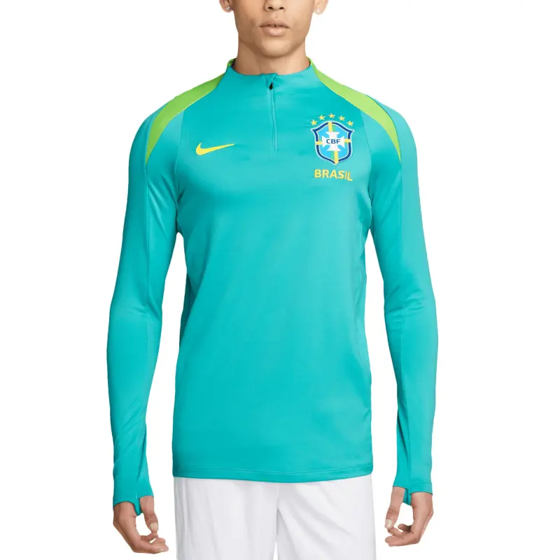 US Football Jerseys Brazil National Team Nike 2024 Strike Drill Performance Quarter-Zip Pullover Top – Aqua– Official NFL Jerseys & Sportswear