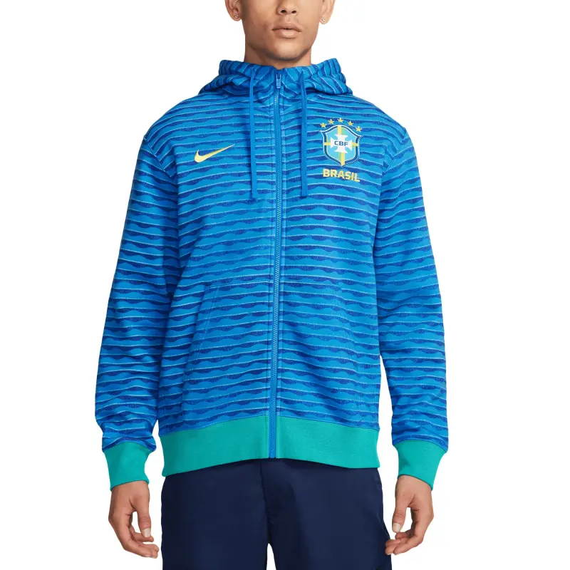 US Football Jerseys Brazil National Team Nike Club Full-Zip Hoodie – Blue– Official NFL Jerseys & Sportswear