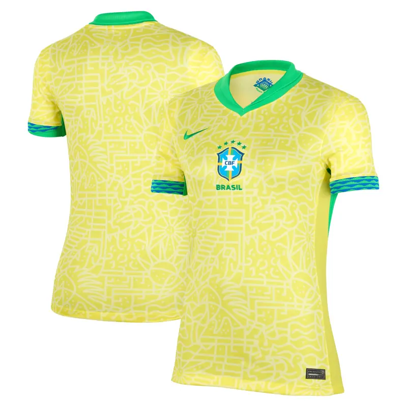 US Football Jerseys Brazil National Team Nike Women’s 2024 Home Stadium Replica Jersey – Yellow– Official NFL Jerseys & Sportswear