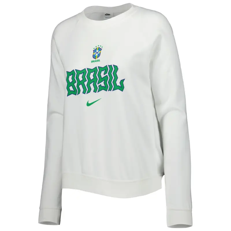 US Football Jerseys Brazil National Team Nike Women’s Lockup Varsity Tri-Blend Raglan Pullover Sweatshirt – White– Official NFL Jerseys & Sportswear