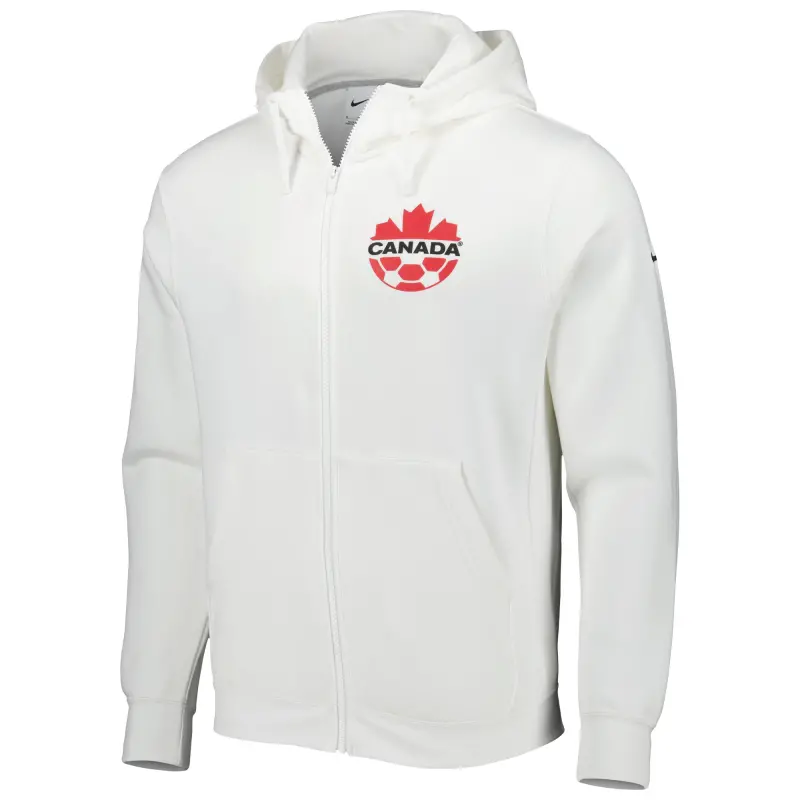 US Football Jerseys Canada Soccer Nike Club Fleece Full-Zip Hoodie – White– Official NFL Jerseys & Sportswear