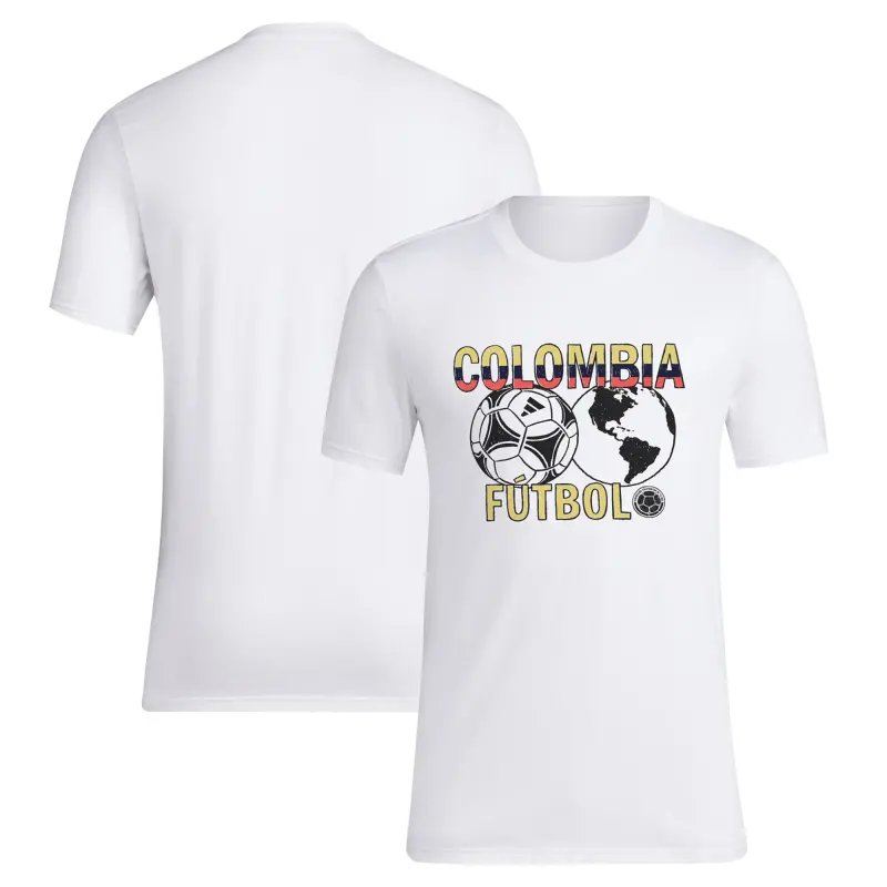 US Football Jerseys Colombia National Team adidas Around The World T-Shirt – White– Official NFL Jerseys & Sportswear