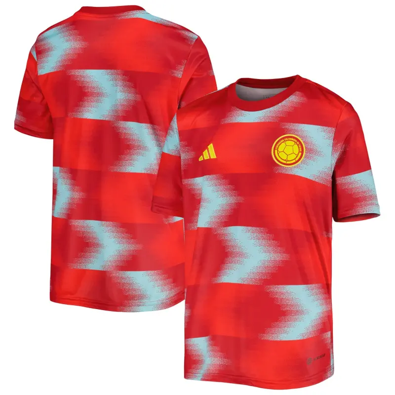 US Football Jerseys Colombia National Team adidas Youth 2022/23 Away Pre-Match Top – Red– Official NFL Jerseys & Sportswear