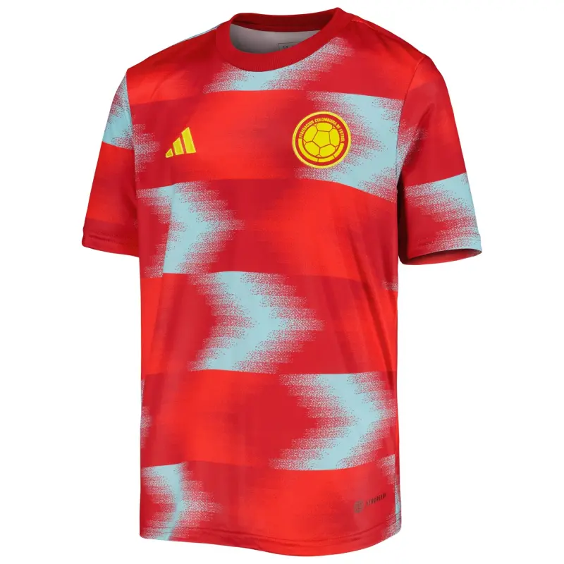 US Football Jerseys Colombia National Team adidas Youth 2022/23 Away Pre-Match Top – Red– Official NFL Jerseys & Sportswear