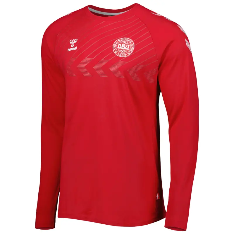 US Football Jerseys Denmark National Team Fan Raglan Long Sleeve T-Shirt – Red– Official NFL Jerseys & Sportswear
