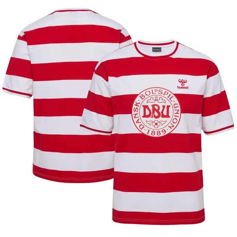US Football Jerseys Denmark National Team Striped T-Shirt – Red– Official NFL Jerseys & Sportswear