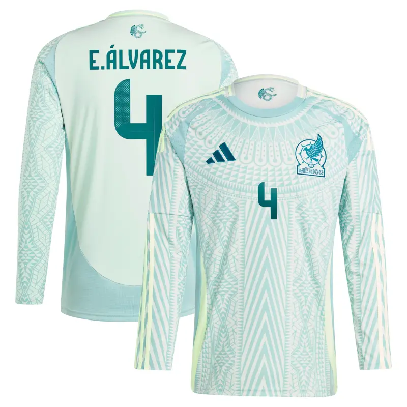 US Football Jerseys Edson Alvarez Mexico National Team adidas 2024 Away Replica Player Long Sleeve Jersey – Green– Official NFL Jerseys & Sportswear