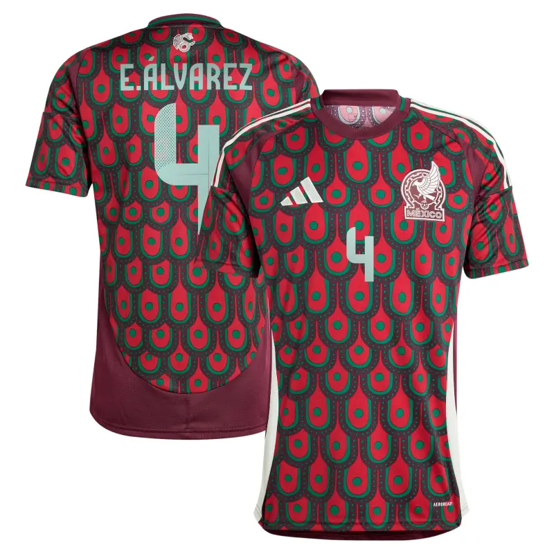 US Football Jerseys Edson Alvarez Mexico National Team adidas 2024 Home Replica Player Jersey – Burgundy– Official NFL Jerseys & Sportswear
