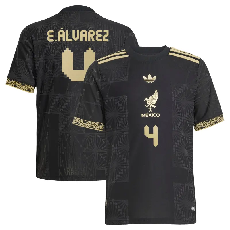US Football Jerseys Edson Alvarez Mexico National Team adidas Youth 2025 Third Authentic Player Jersey – Black– Official NFL Jerseys & Sportswear