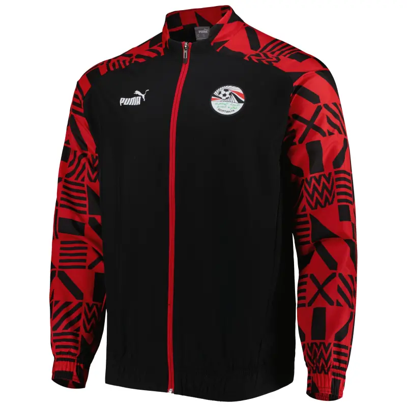 US Football Jerseys Egypt National Team Puma Pre-Match Raglan Full-Zip Training Jacket – Black– Official NFL Jerseys & Sportswear