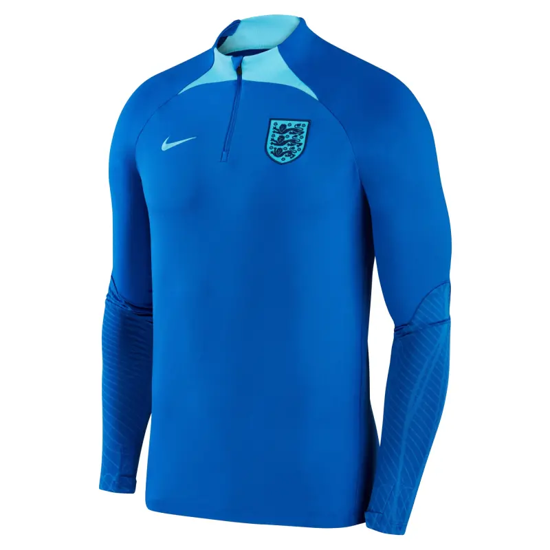 US Football Jerseys England National Team Nike 2022 Strike Drill Performance Raglan Quarter-Zip Long Sleeve Top – Blue– Official NFL Jerseys & Sportswear