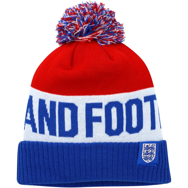 US Football Jerseys England National Team Nike Classic Stripe Cuffed Knit Hat with Pom – Blue/Red– Official NFL Jerseys & Sportswear