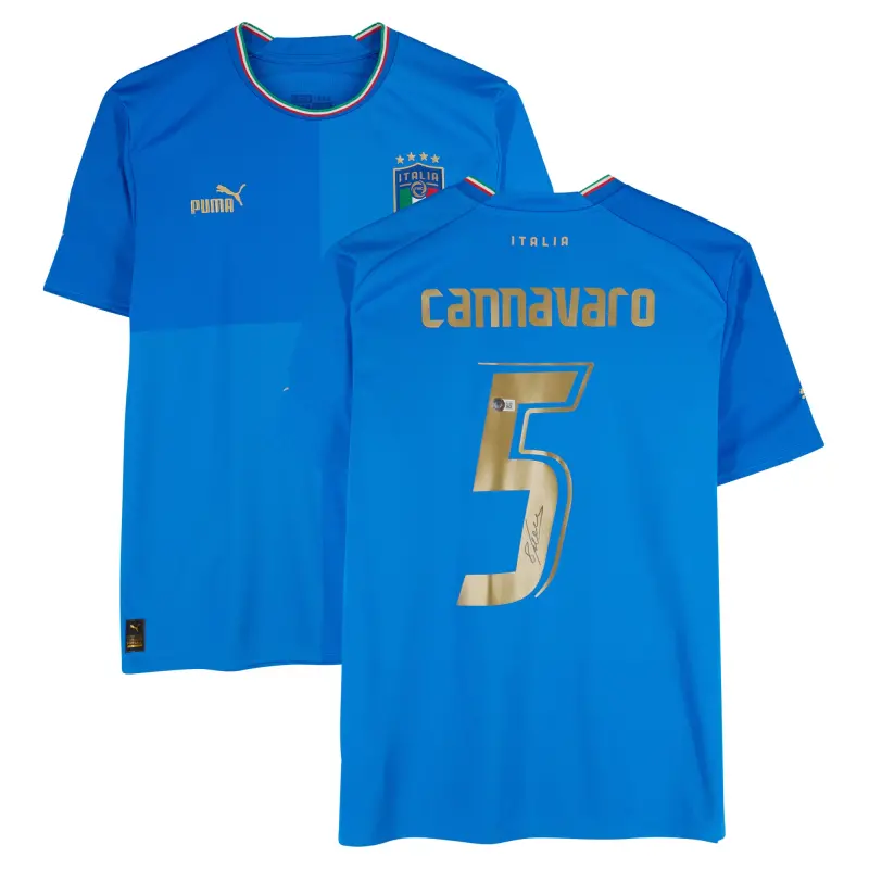 US Football Jerseys Fabio Cannavaro Italy National Team Autographed Fanatics Authentic 2022-23 Blue Home Puma Jersey – BAS– Official NFL Jerseys & Sportswear