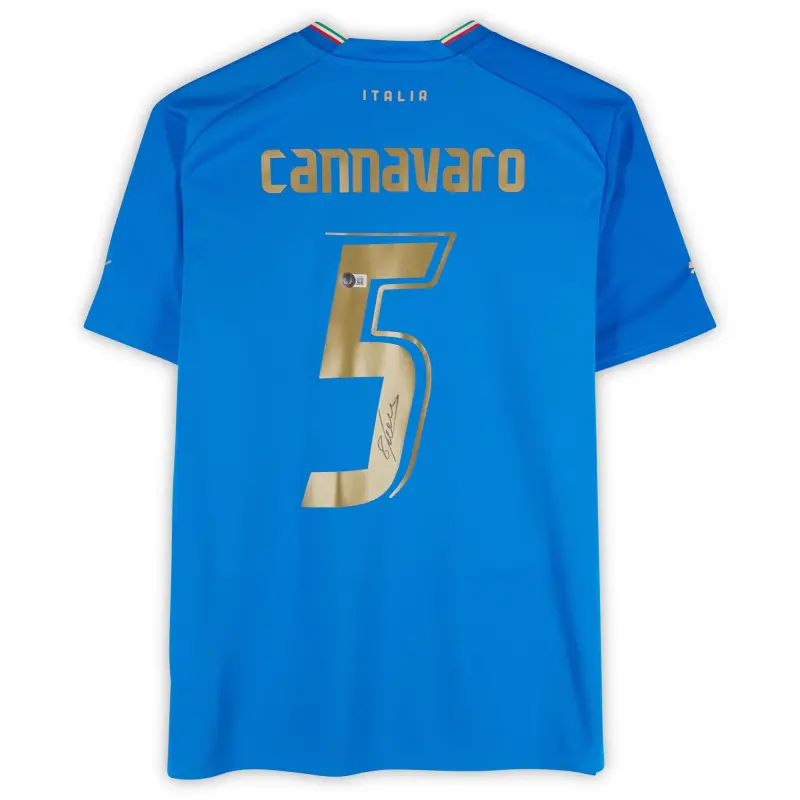US Football Jerseys Fabio Cannavaro Italy National Team Autographed Fanatics Authentic 2022-23 Blue Home Puma Jersey – BAS– Official NFL Jerseys & Sportswear