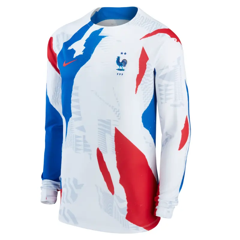 US Football Jerseys France National Team Nike Pre-Match Long Sleeve Top – White– Official NFL Jerseys & Sportswear