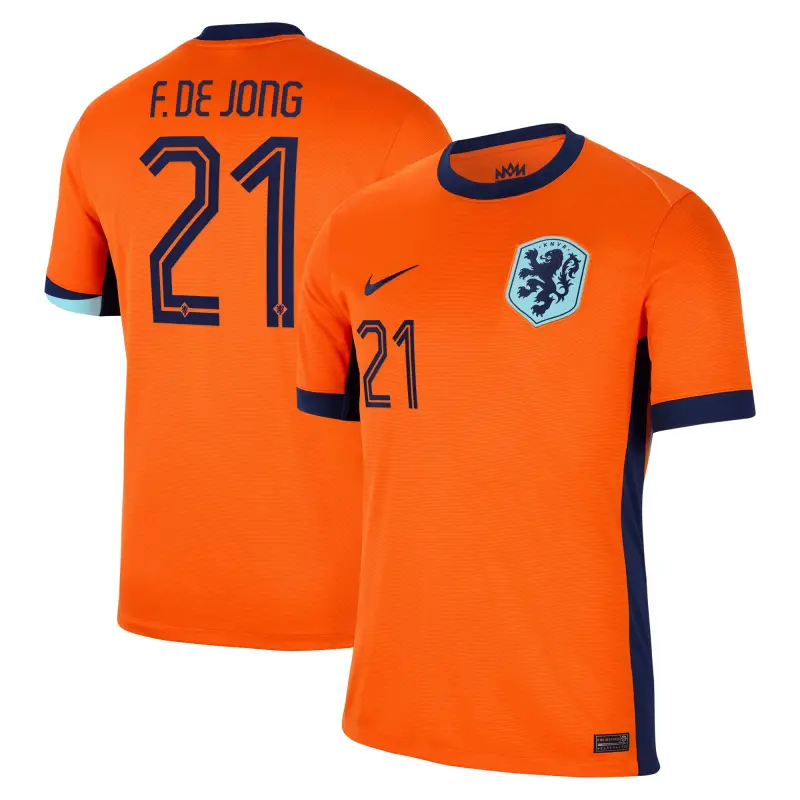 US Football Jerseys Frenkie de Jong Netherlands National Team Nike 2024 Home Replica Jersey – Orange– Official NFL Jerseys & Sportswear