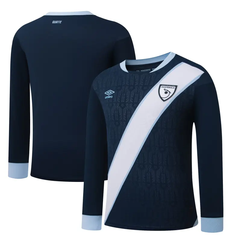 US Football Jerseys Guatemala National Team Umbro 2025 Away Replica Long Sleeve Jersey – Navy– Official NFL Jerseys & Sportswear