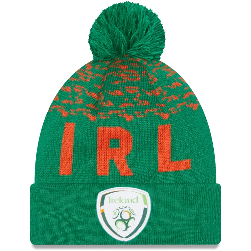 US Football Jerseys Ireland National Team New Era Marl Cuffed Knit Hat with Pom – Green– Official NFL Jerseys & Sportswear
