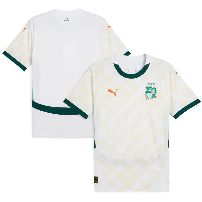 US Football Jerseys Ivory Coast National Team Puma 2025 Away Replica Jersey – White– Official NFL Jerseys & Sportswear