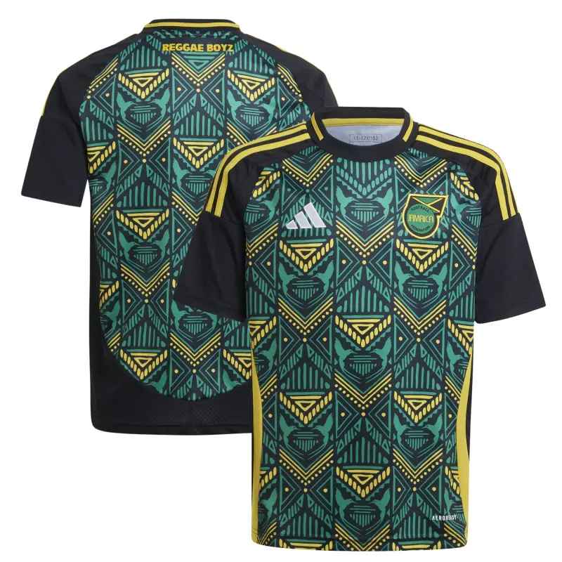 US Football Jerseys Jamaica National Team adidas Youth 2024 Away Replica Jersey – Black– Official NFL Jerseys & Sportswear
