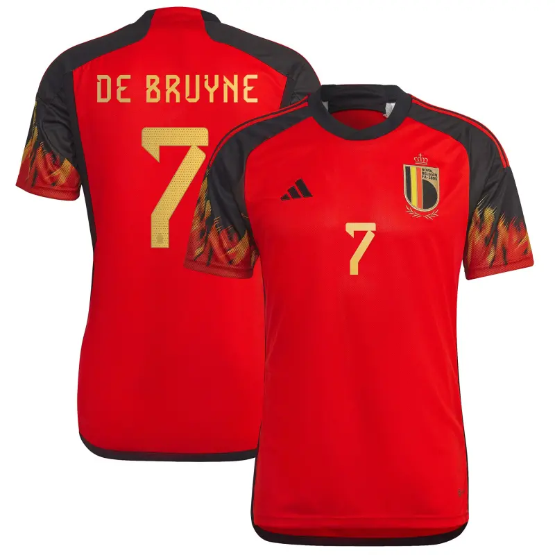 US Football Jerseys Kevin De Bruyne Belgium National Team adidas 2022/23 Home Replica Jersey – Red– Official NFL Jerseys & Sportswear