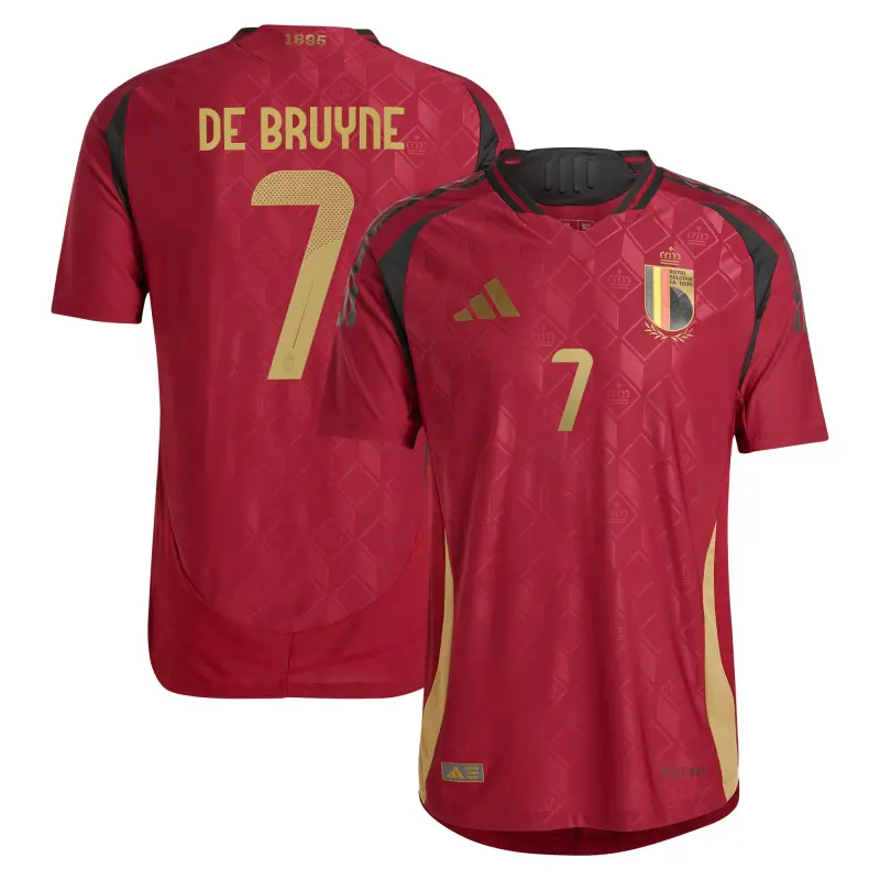 US Football Jerseys Kevin De Bruyne Belgium National Team adidas 2024 Home Authentic Player Jersey – Burgundy– Official NFL Jerseys & Sportswear