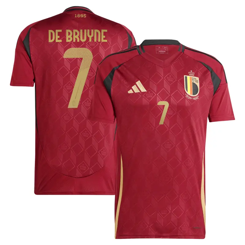 US Football Jerseys Kevin De Bruyne Belgium National Team adidas 2024 Home Replica Player Jersey – Burgundy– Official NFL Jerseys & Sportswear
