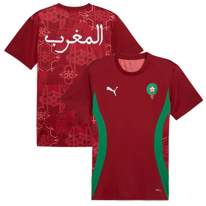 US Football Jerseys Morocco National Team Puma 2025 Pre-Match Jersey – Red– Official NFL Jerseys & Sportswear
